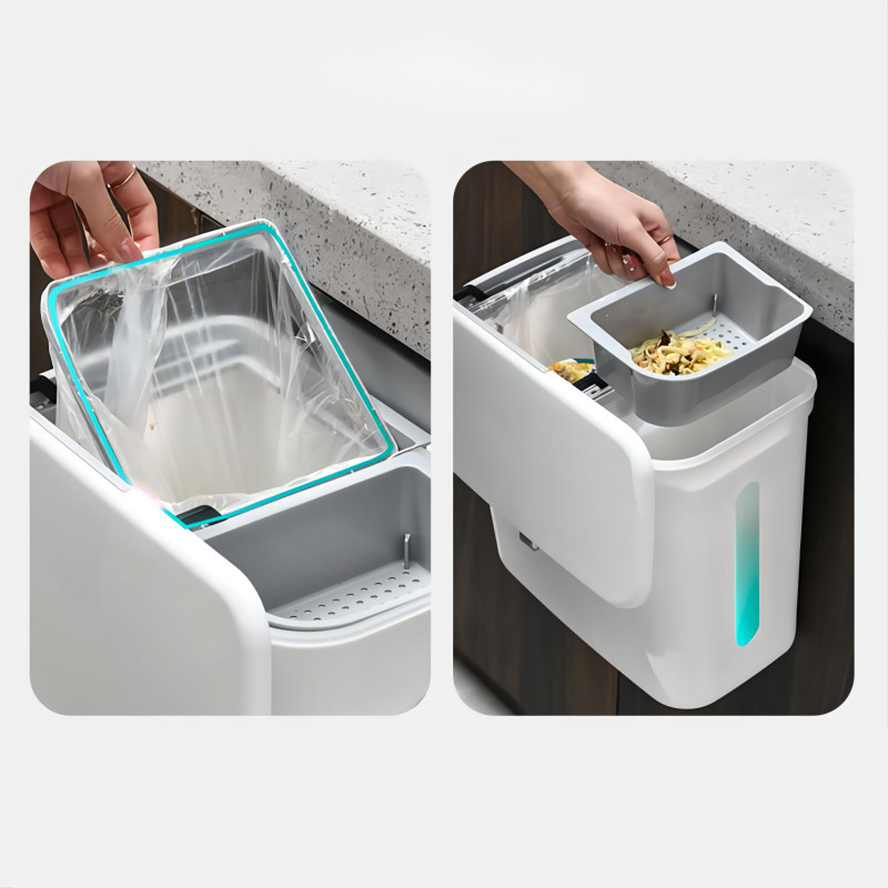 Dry Wet Separation Trash Can Household Kitchen Hanging Kitchen Waste Waste Sorting Bin - Image 3